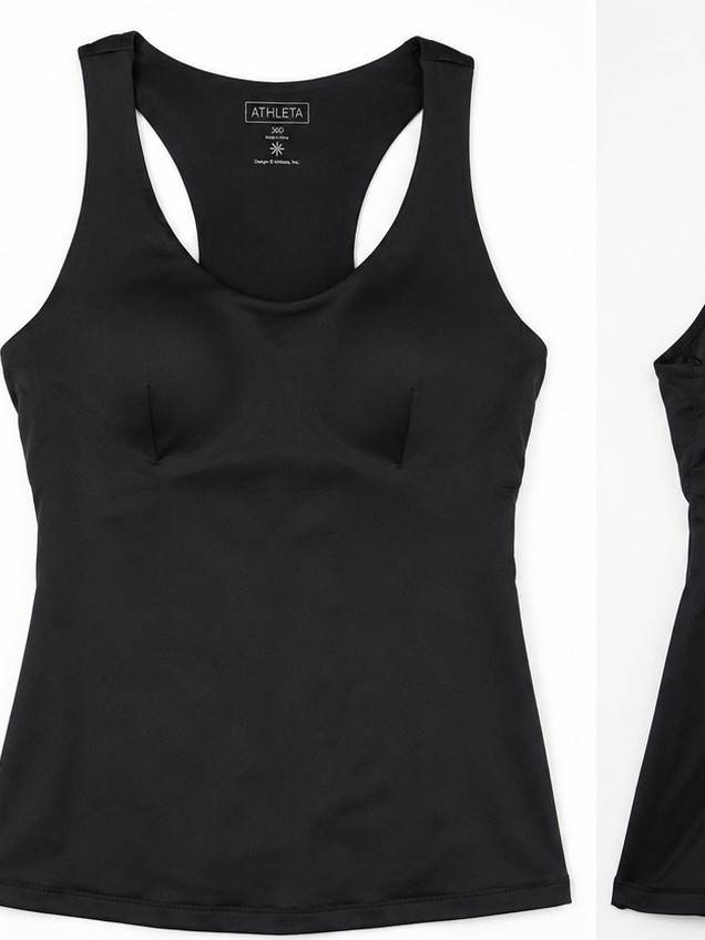 Athleta Black Racerback Sports Tank 36 D Molded Cups